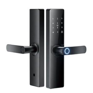 Yala Inteligenta, Incuietoare Usa Inteligenta cu Deblocare prin Amprenta, Parola, Card sau Cheie, Negru