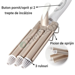 Ondulator de Par cu 3 Tuburi - Control Profesional Temperatura, Aranjare Rapida in O Singura Trecere - imagine 3