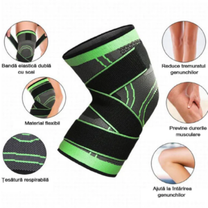 Set 2 Genunchiere + Gel Antireumatic CADOU, ajustabila cu bretele elastice, bandaj pentru genunchi cu compresie - imagine 7