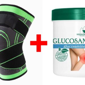 Set 2 Genunchiere + Gel Antireumatic CADOU, ajustabila cu bretele elastice, bandaj pentru genunchi cu compresie