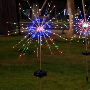 Lampa Solara, Decor Gradina, Model Fireworks/Artificii, din Sarma de Cupru, 120 LED-uri, 55W, 90 cm, Multicolor - imagine 7