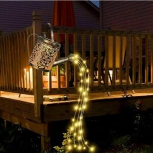 Set 2 x Stropitoare Solara cu lumini pentru gradina, Fier Forjat, Design Retro, Proiecție Lumină Caldă, IP65, 80 cm - imagine 6